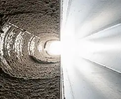 air duct cleaning services showing interior duct system inspection and cleaning in Oklahoma City, OK